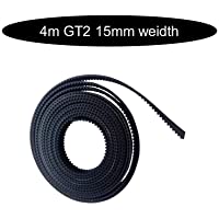Los mejores  - Correa dentada GT2 de 15 mm de ancho- abierta según la elección de metros- x 4m GT2-15mm- 1